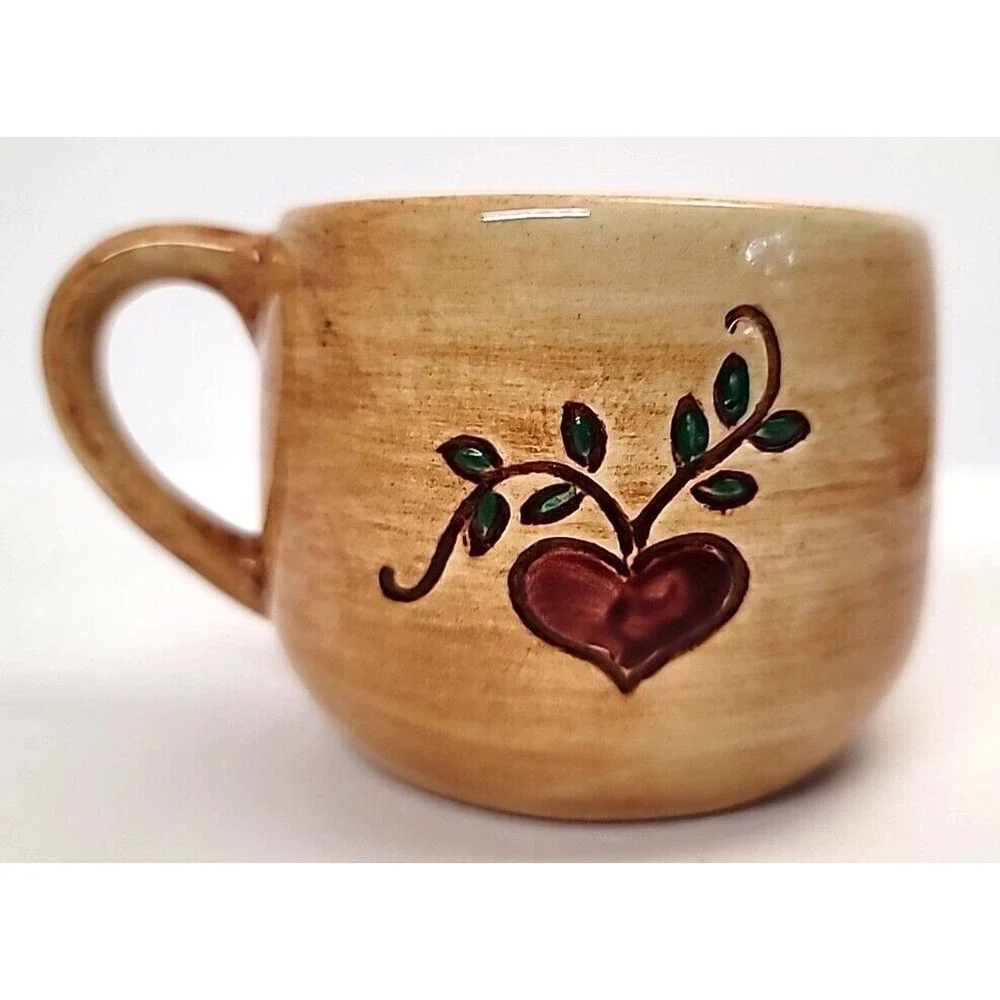 Pennsbury Pottery Cup and Saucer Hearts and Flower Design‎